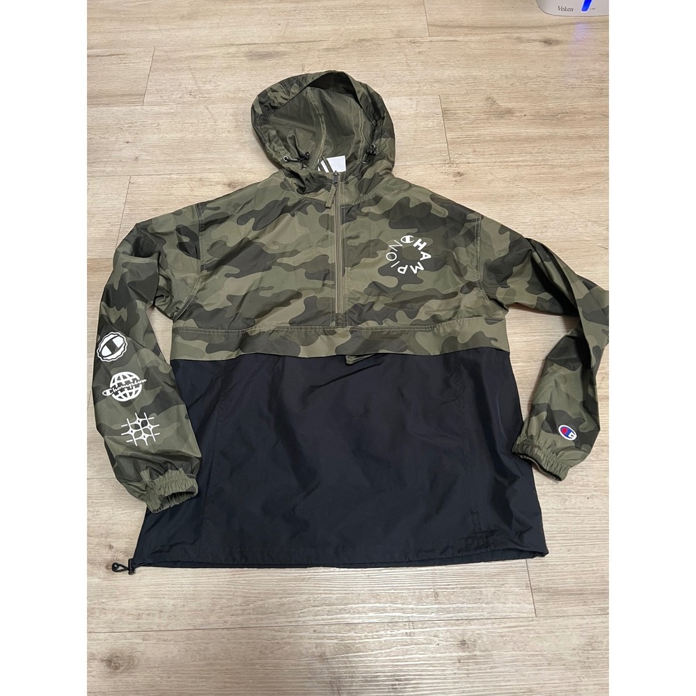 Champion Mens Camo Stadium Colorblock Packable Windbreaker Small Terror Madball